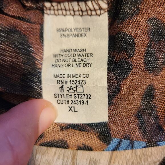 Fashion Nova women's XL sheer mesh material leopard print butterfly print pants - Picture 8 of 8